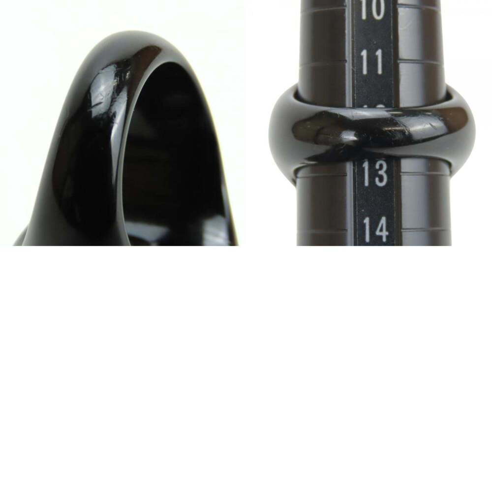 CHANEL Authentic Black Logo Ring - Picture 10 of 11